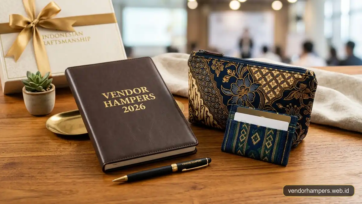 Aksen batik dan kain tenun pada souvenir seminar kit Yogyakarta