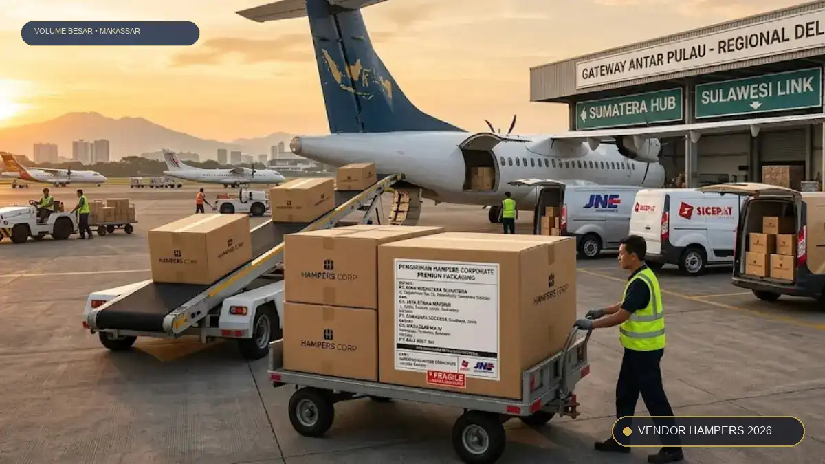 Pengiriman dan pemesanan volume besar hampers corporate Makassar