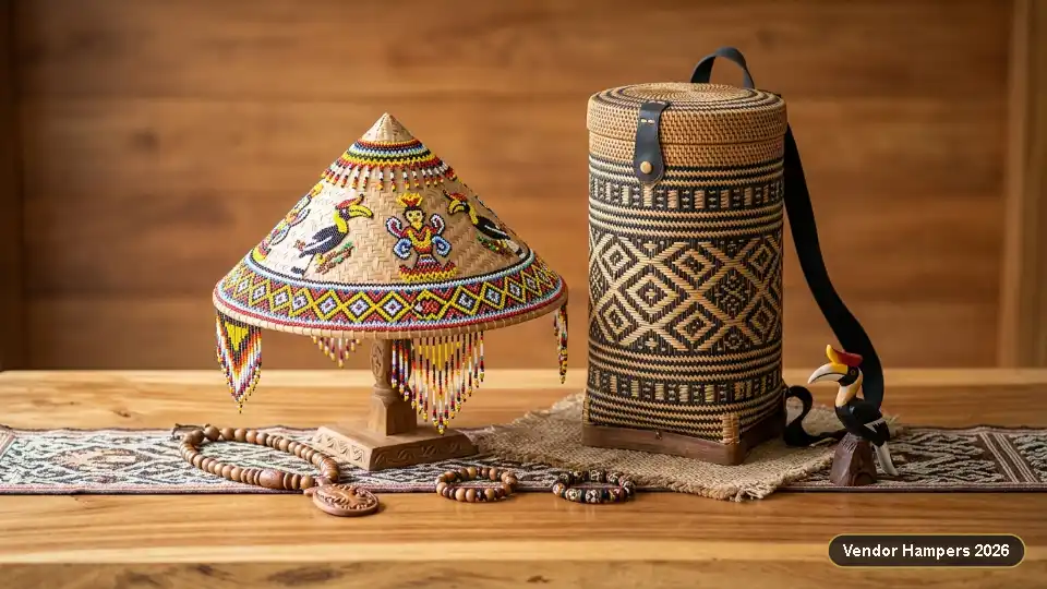 Seraung dan tas Anjat sebagai souvenir identitas lokal Kalimantan Timur