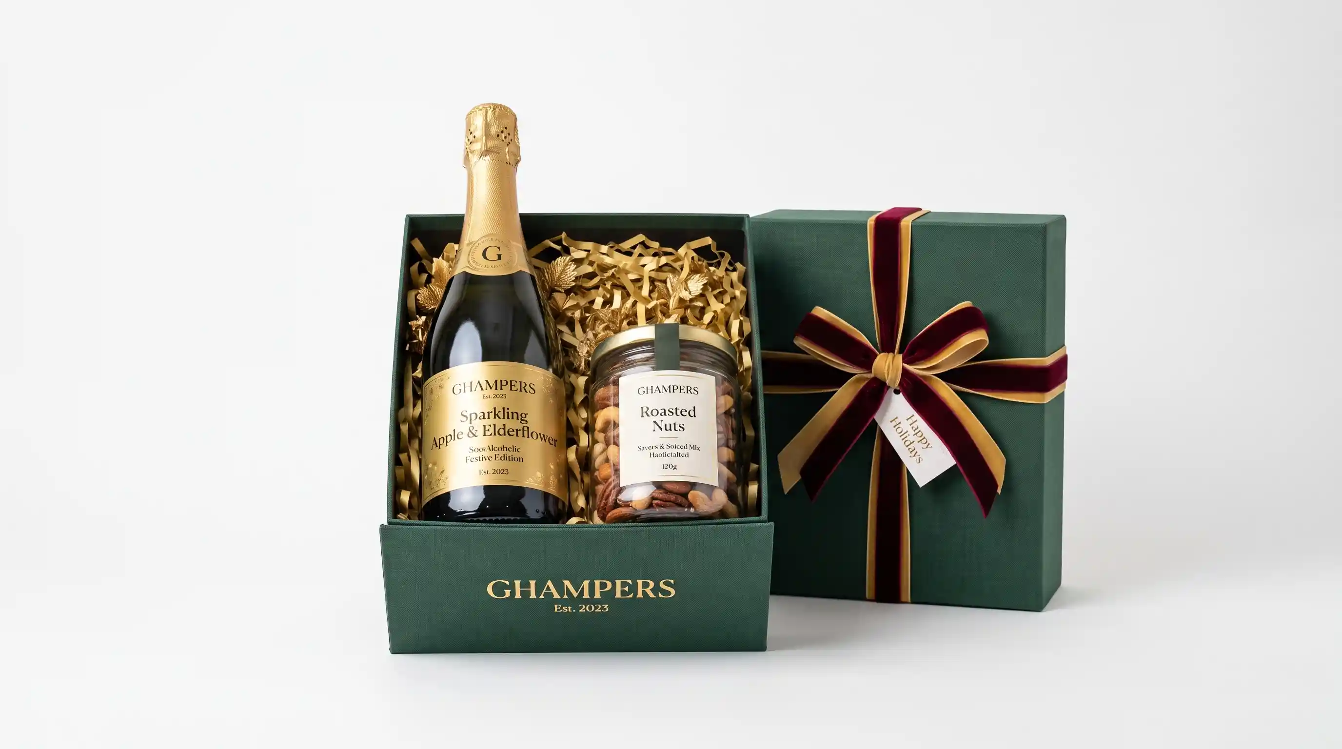 Premium Wine/Sparkling Juice & Roasted Nuts